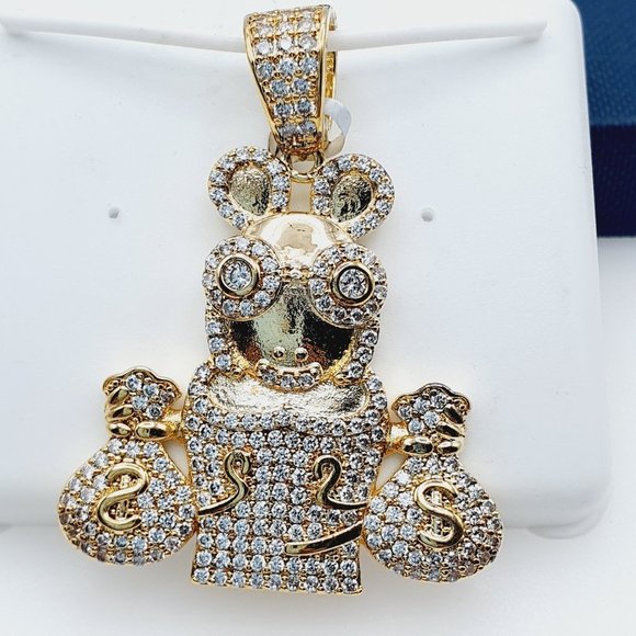 "14K Gold Plated Cubic Zircon Pendant, EVBRS360 - Picture 4 of 9